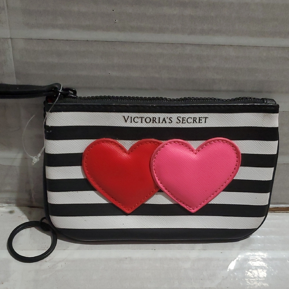 Victoria's Secret Wallet Striped  with Heart Accents